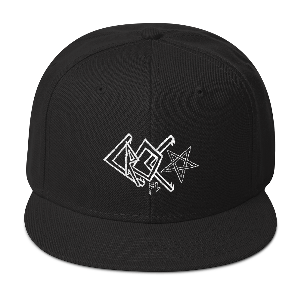 CrocFont White Embroidered Snapback