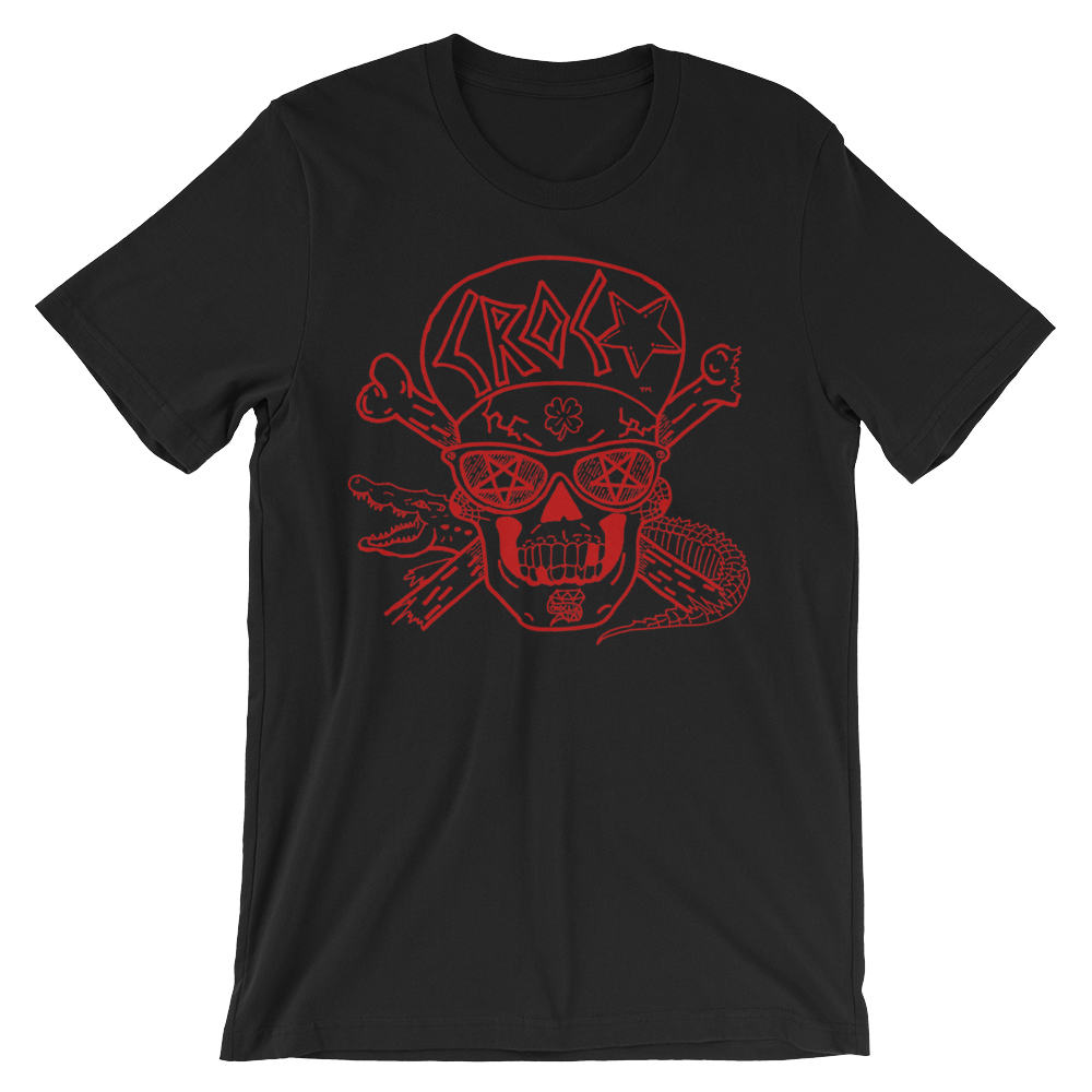 CrockSkull Black with Red
